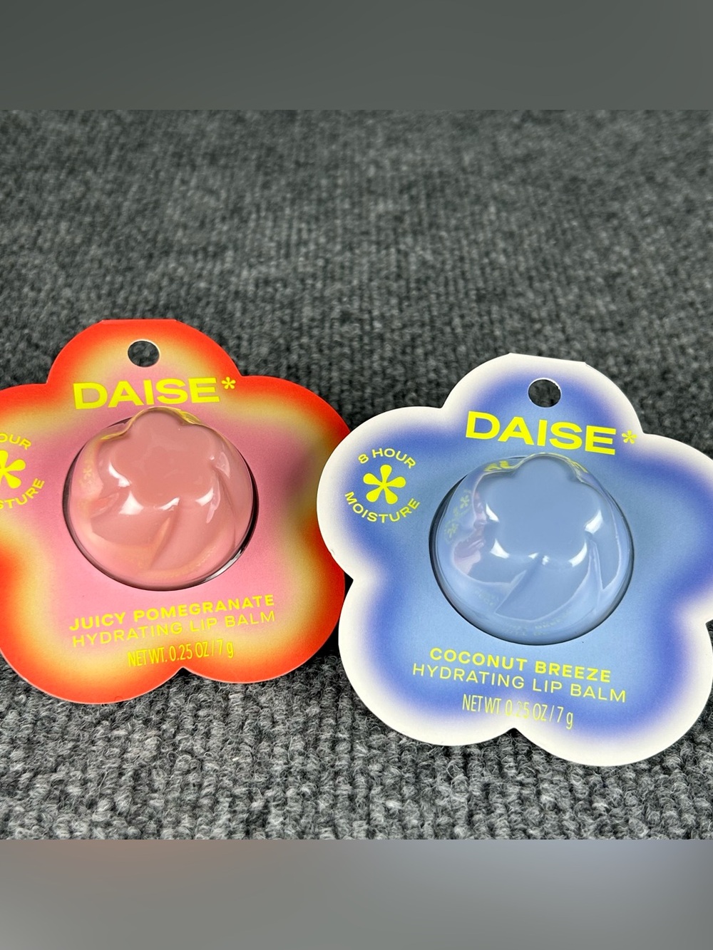 Two DAISE* Hydrating Lip Balm ~ Coconut Breeze & Juicy Pomegranate ~8HR Moisture